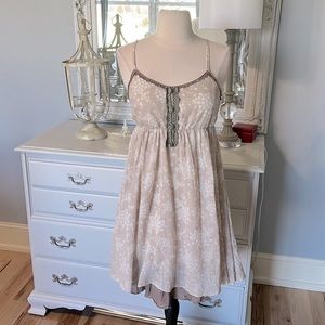 A Reve Babydoll Dress Summer Peasant Spaghetti Strap Womens  Small